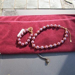 Robert Rose Metallic Beaded Bracelet and Necklace